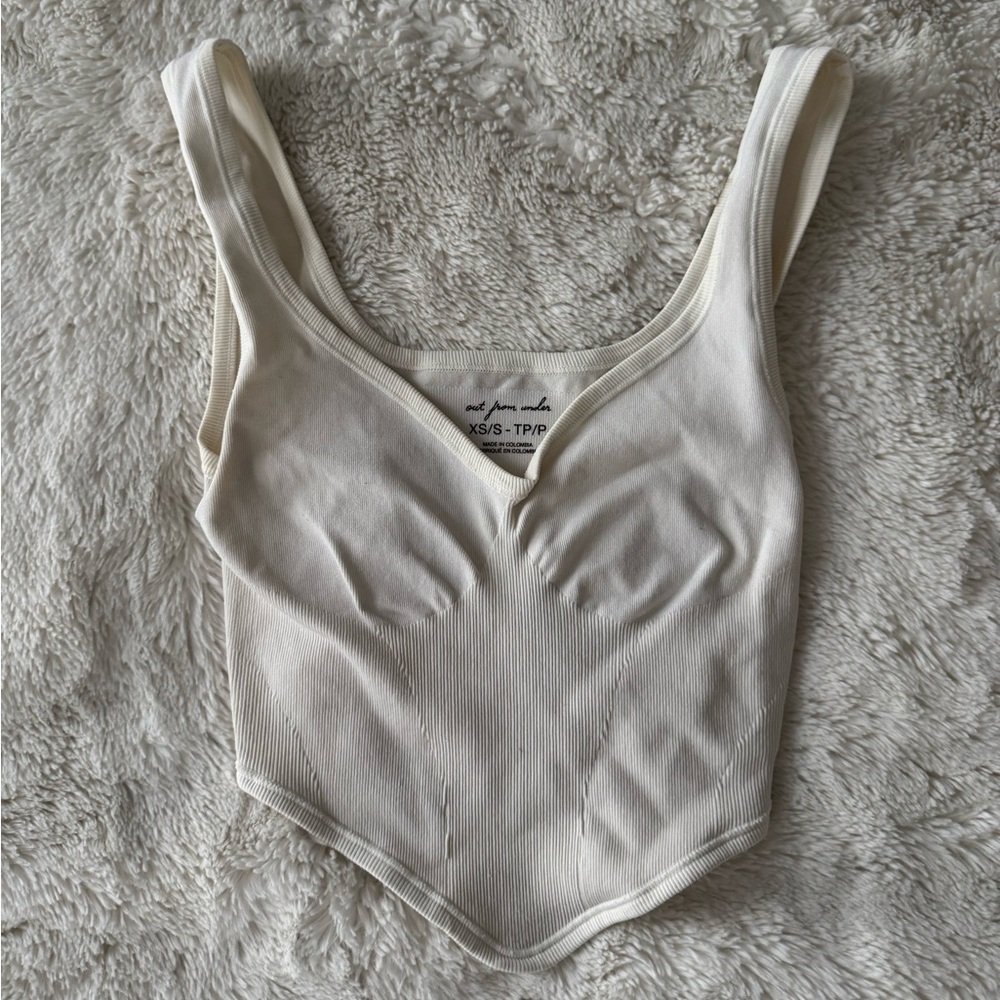 Urban Outfitters Out From Under cream ribbed corset top seamless top